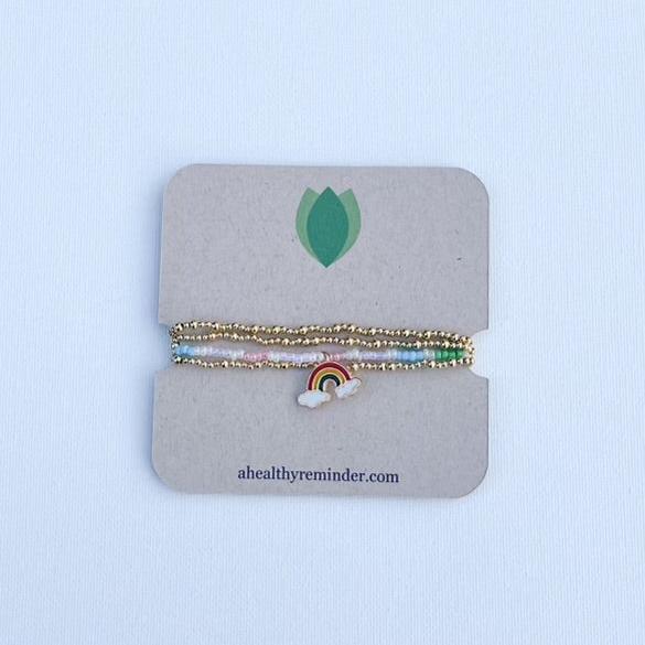 14k Gold Vermeil Bracelet Set - A Healthy Reminder