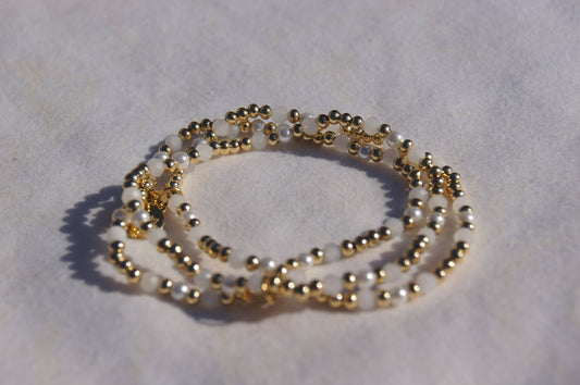 Sleep Health Bracelet - 14k Gold Plated Elastic Stretch Bracelet - A Healthy Reminder